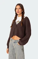 Edikted Sabrina Chunky Knit Cropped Cardigan