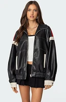 Edikted North Star Faux Leather Jacket