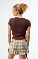 Your Favorite Plaid Ruffle Hem Shorts