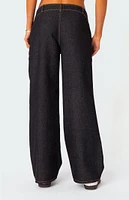 Edikted Western Low Rise Straight Leg Jeans