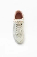 Women's White & Pink Club C Geo Mid Sneakers