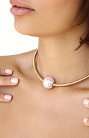 Ettika Pearl Pendant Flex Chain Necklace