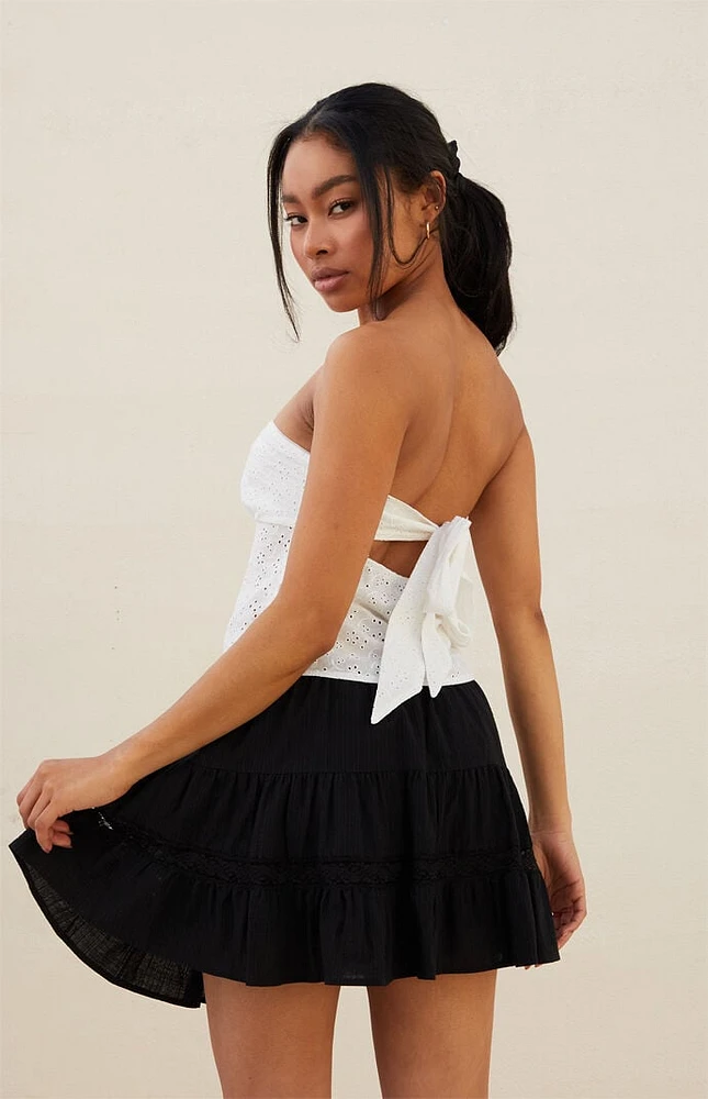 LA Hearts Strapless Eyelet Top