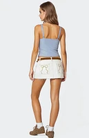 Edikted Bow Denim Mini Skort