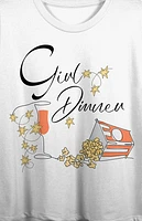 Girl Dinner Popcorn & Wine Cropped T-Shirt