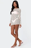 Edikted Sheer Textured Backless Mini Dress