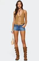 Edikted Sadiee Split Front Knit Top