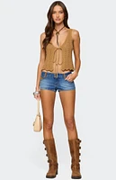 Edikted Sadiee Split Front Knit Top