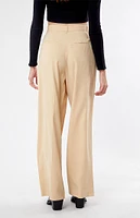 24 COLOURS Beige High Waisted Trousers
