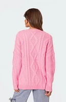 Edikted Kennedy Oversized Cable Knit Sweater