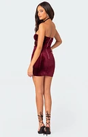 Cinnamon Velvet Cupped Mini Dress