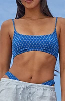Pacsun Blue Floral California Tank Bikini Top