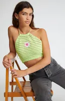 NGOrder Crochet Green Halter Top