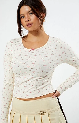 LA Hearts Floral Long Sleeve Top