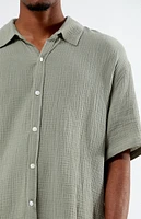 PacSun Cropped Boxy Gauze Camp Shirt