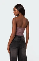 Maxeen Shiny Gathered Tube Top