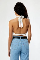 LA Hearts Open Back Linen Halter Top