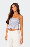 Edikted Katherine Linen Scrunch Tube Top