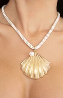 Ettika Scallop Shell Pendant Necklace