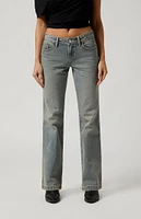 PacSun Jade Low Rise Bootcut Jeans Light Indigo Tinted