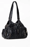 PacSun Faux Leather Studded Zip Duffle Shoulder Bag