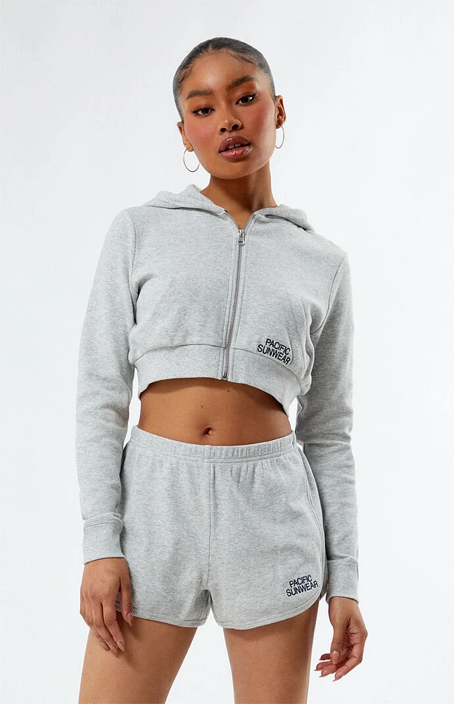 Pacific Sunwear Ultra Cropped Zip Up Hoodie