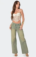 Edikted Embroidered Sheer Lace Corset