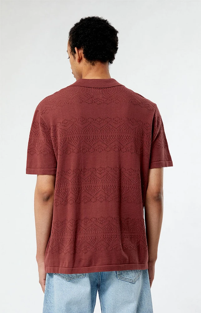 PacSun Hudson Burgundy Oversized Camp Shirt