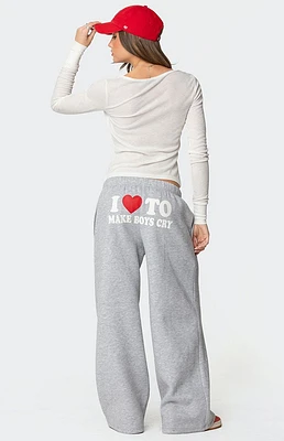 Edikted Boys Cry Wide Leg Sweatpants