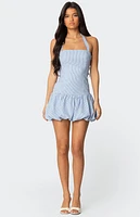 Edikted Pinstripe Bubble Skirt Mini Dress