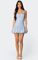 Edikted Pinstripe Bubble Skirt Mini Dress