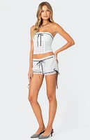 Edikted Ribbon Lacey Eyelet Shorts