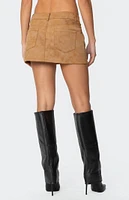 Edikted Isa Faux Suede Mini Skirt