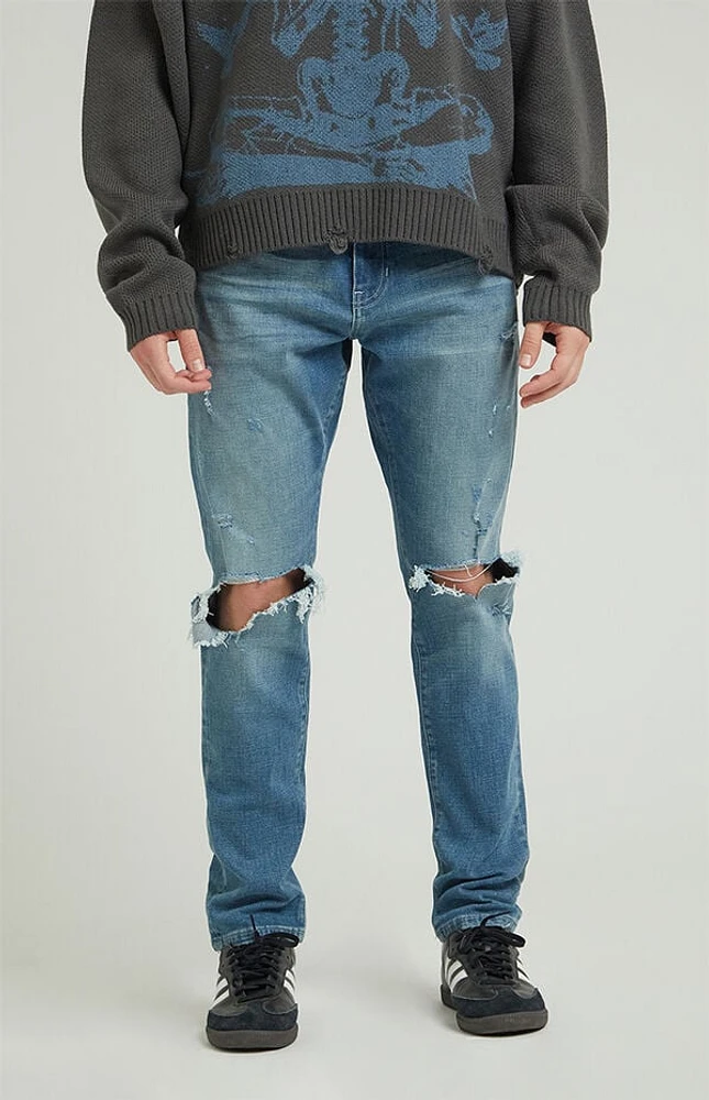 Pacsun Medium Indigo Slim Destroyed Jeans
