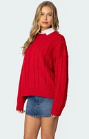 Edikted Acacia Oversized Cable Knit Sweater