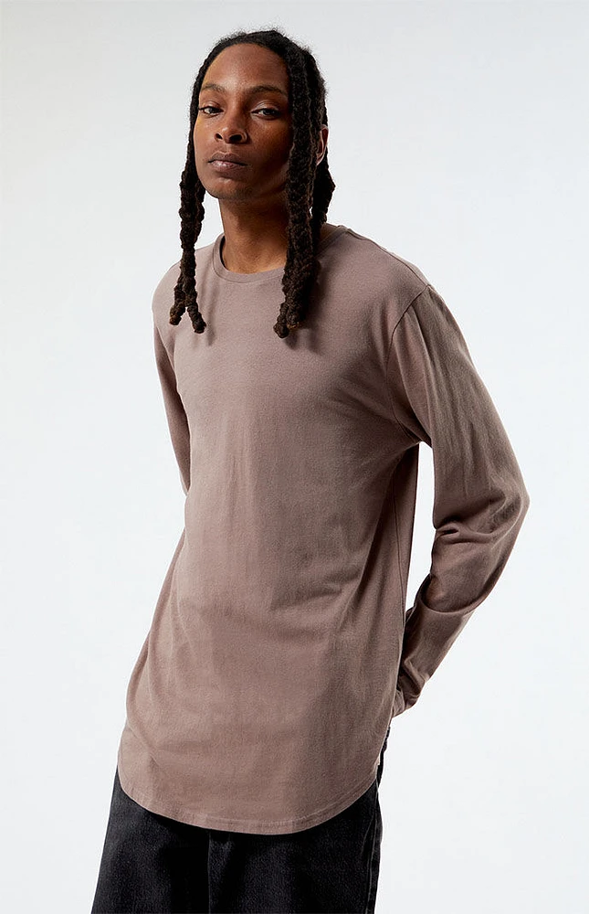 PacSun Basic Fit Scallop Long Sleeve T-Shirt