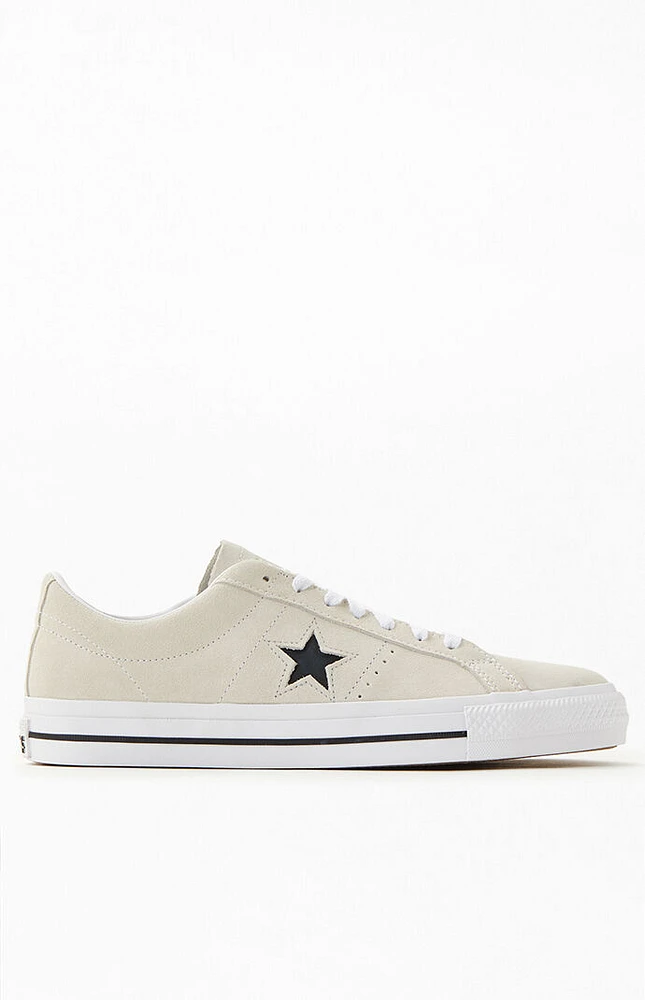 Converse Off White One Star Pro Suede Shoes