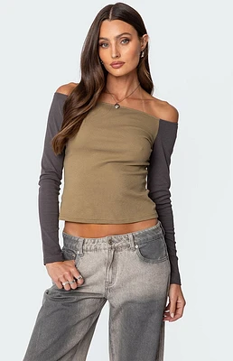 Edikted Contrast Off Shoulder Top