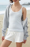 John Galt White & Blue Striped Beyonca Tank Top