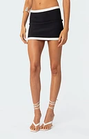 Edikted Sutton Contrast Ribbed Mini Skirt