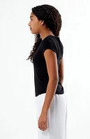 Pacsun Kids Henley Black Skimmer T-Shirt