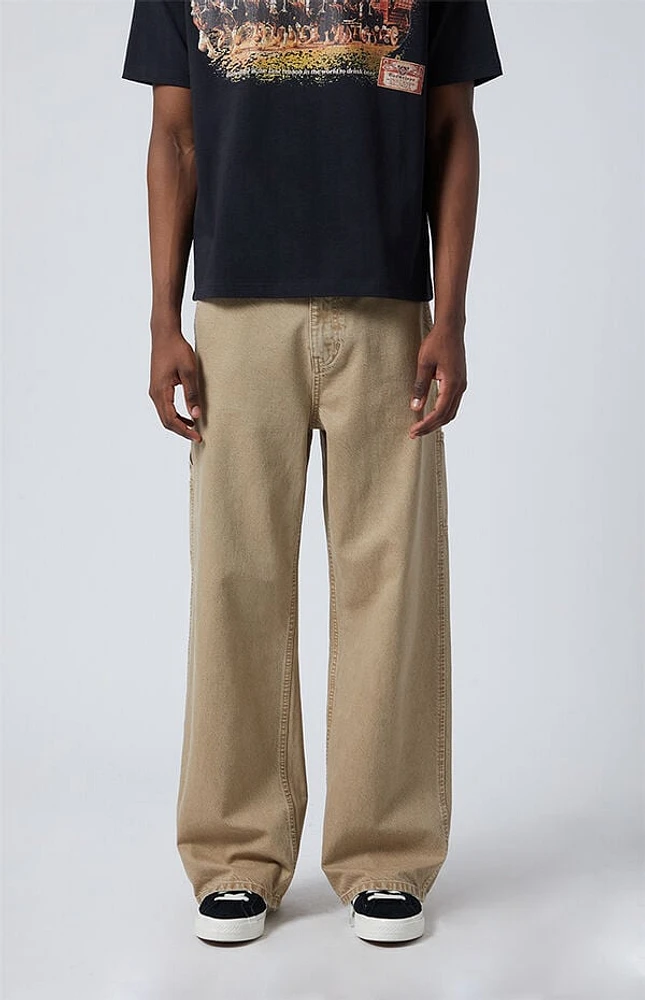 Pacsun Tan Extreme Baggy Carpenter Jeans