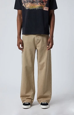 Pacsun Tan Extreme Baggy Carpenter Jeans