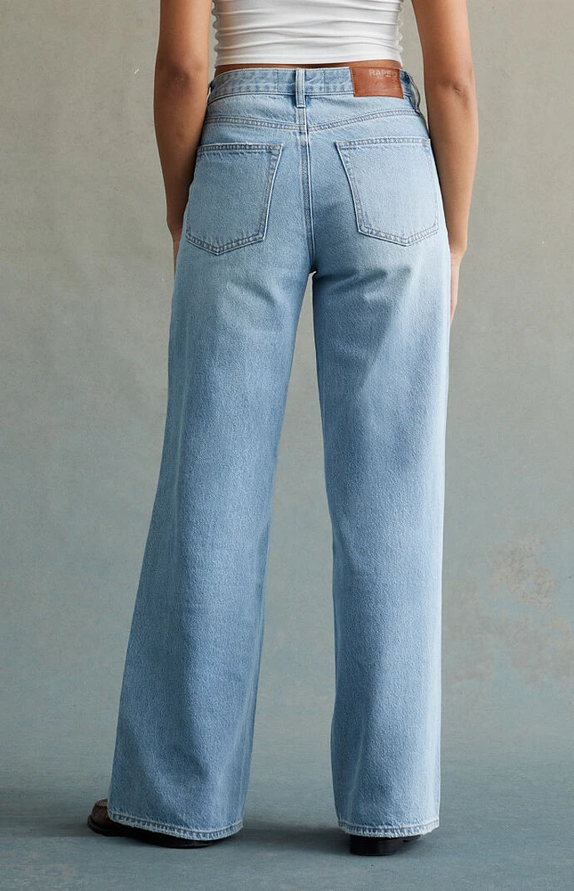 RARE DNM EDIT Medium Indigo High Waisted Baggy Jeans
