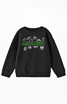 Kids Minecraft Doodle Logo Crew Neck Sweatshirt