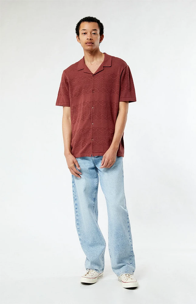 PacSun Hudson Burgundy Oversized Camp Shirt