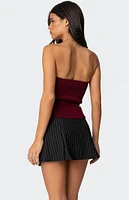 Edikted Eyelet Ruffle Strapless Top