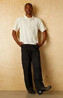 Pacsun Cream Ribbed Polo Shirt