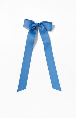 LA Hearts Blue Ribbed Single Loop Bow Barrette