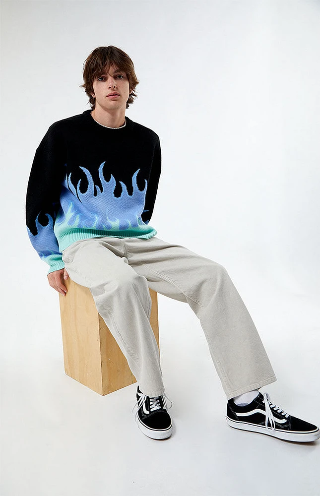 Flame Cropped Sweater